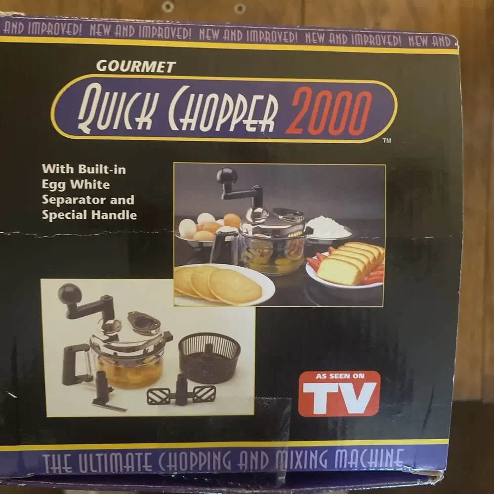 Gourmet Quick Chopper 2000 Food Chopper Stainless Steel Blade Black Easy Clean